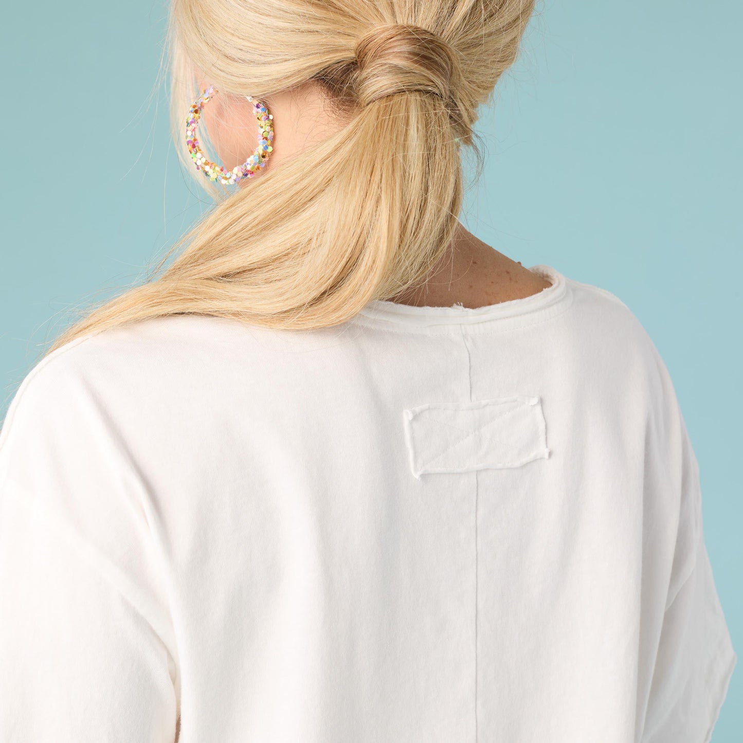 Molly Relaxed Tee with Back Patch Detail - Final Sale