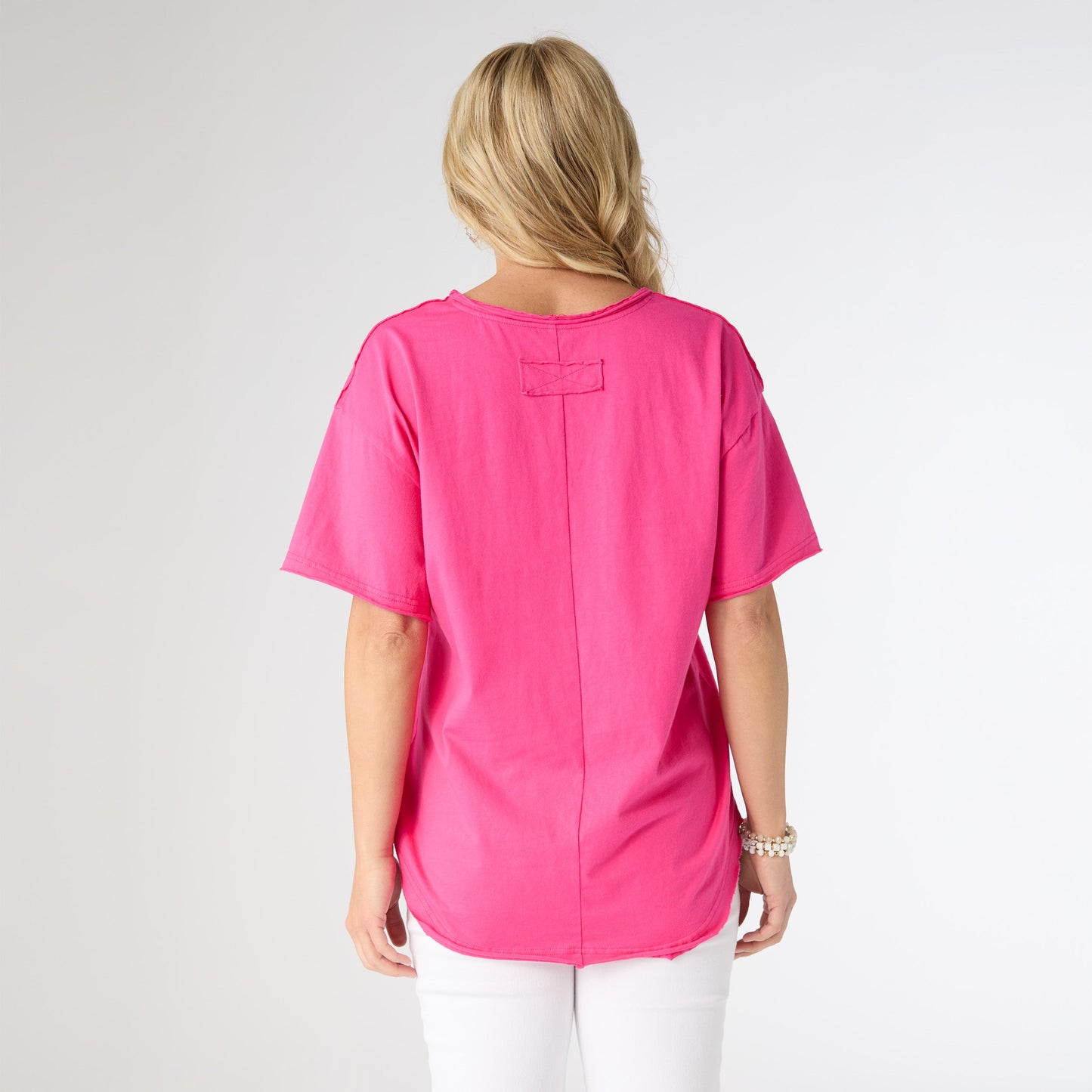 Molly Relaxed Tee with Back Patch Detail - Final Sale