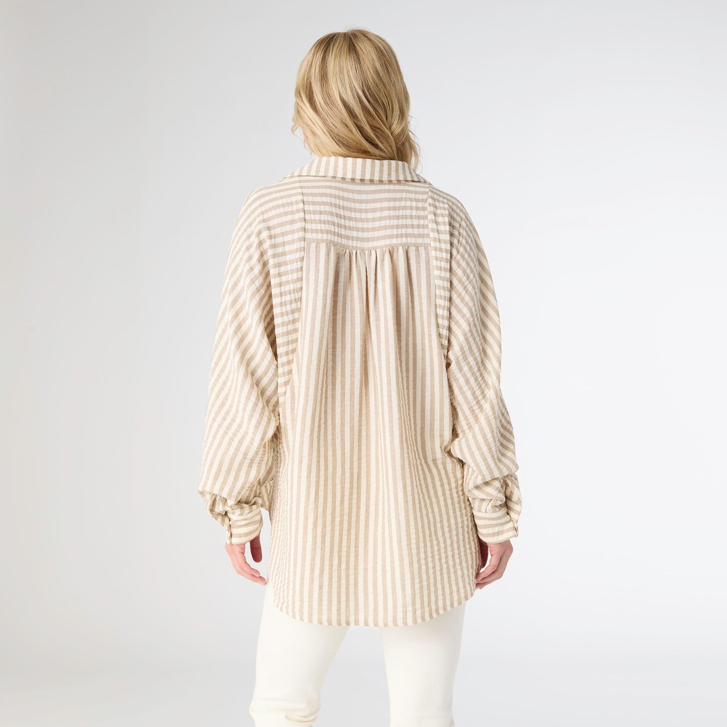 Kathy Relaxed Fit Button Front Striped Top - Final Sale