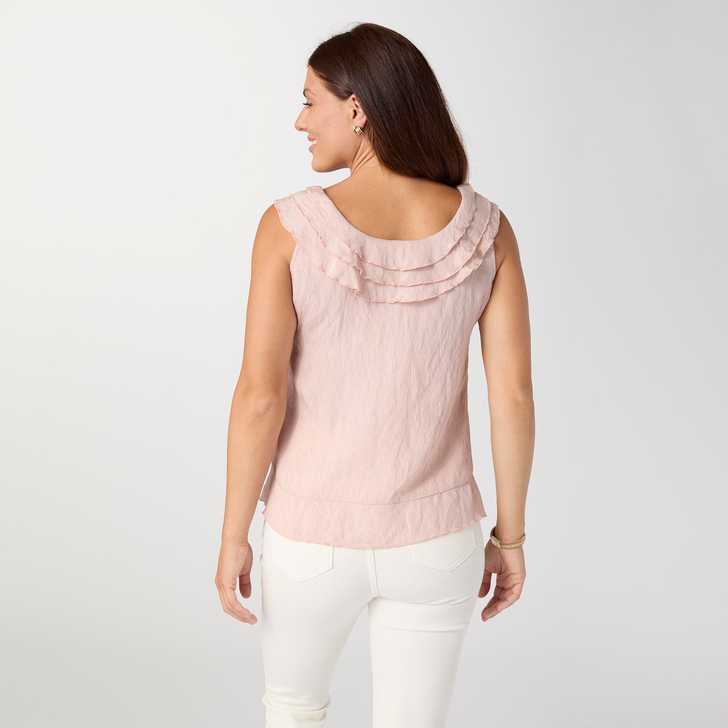 Greer Ruffle Neck Tank - Final Sale