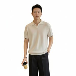 Men’s Breathable Japanese-Style V-Neck T-Shirt